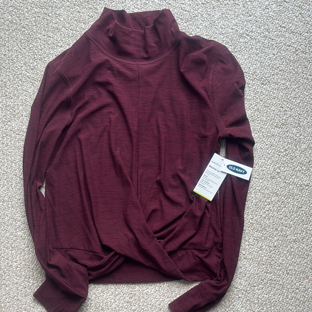 Old Navy Active Burgundy Turtleneck Top